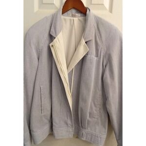 Condor Striped Jacket Full Zip Collared Casual Coat Blue White Size‎ Unknown